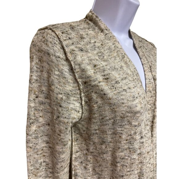 Zara Knit Heather Linen Blend Long Tail Open Cardigan Sweater Size Medium - Picture 2 of 10